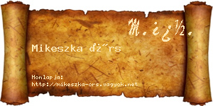 Mikeszka Örs névjegykártya