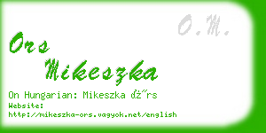 ors mikeszka business card
